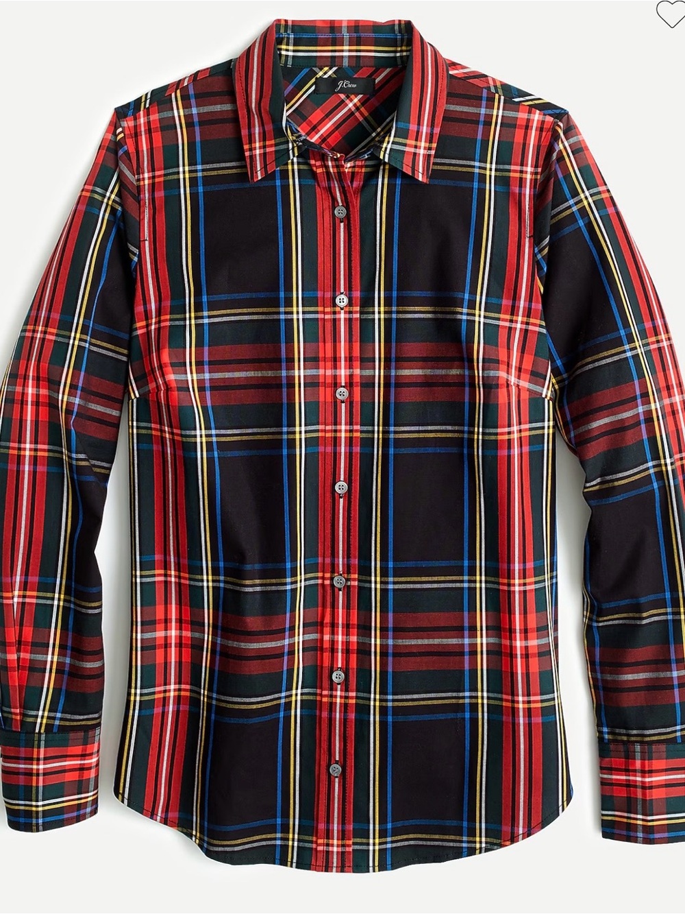 J. Crew Red and Black Multi-Color Plaid Button-Down Shirt